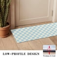 thumbnail image 3 of Light Blue and Cream Checkered Pattern Door Rugs,Washable Non Slip Door Mats Indoor,Decorative Door Mats,Entry Mat Indoor for Entrance,Bedroom,Kitchen,Bathroom,16"x47", 3 of 6