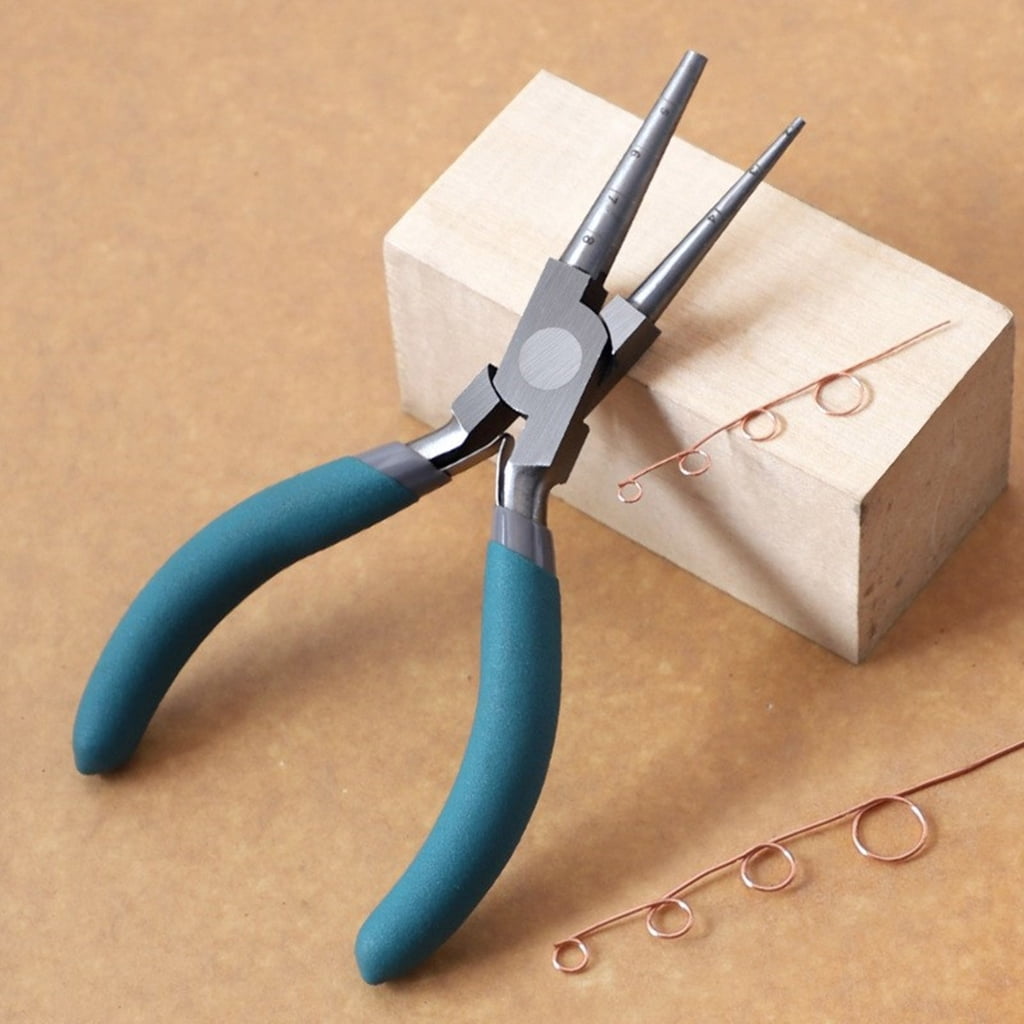 lanema 2 Pack Professional Jewelry Pliers Steel Texture Pliers Flat Nose Pliers Jewelry Making Pliers Chain Nose Pliers