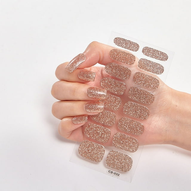 GFHFHITJ Nail Sticker 16 Small Nail Art Stickers Solid Color Glossy Nail Stickers