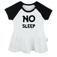 thumbnail image 1 of No Sleep Funny Dresses For Baby, Newborn Babies Skirts, Infant Princess Dress, 0-24M Kids Graphic Clothes (Black Raglan Dresses, 6-12 Months), 1 of 4