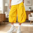 thumbnail image 2 of DHFJKG Capri Pants For Women Baggy Cargo Pants Summer Wide Leg Drawstring Waist Streetwear Bottoms, 2 of 4