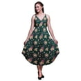 thumbnail image 1 of Bimba Robe Midi à Cordon Imprimée Florale pour Femmes, Bretelles Spaghetti, Tenue de Plage, Très Grande Taille, 1 of 1