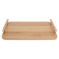 thumbnail image 2 of Bandeja para servir Bandeja rectangular de madera de bambú para el hogar, sencilla, con asa para comer, trabajar y almacenar, 2 of 8