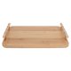 thumbnail image 2 of Bandeja para servir Bandeja rectangular de madera de bambú para el hogar, sencilla, con asa para comer, trabajar y almacenar, 2 of 8