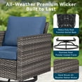 thumbnail image 5 of Unnifurnzi Patio Furniture Set with Fire Pit Table-6 Pieces Outdoor Furniture with Outdoor Swivel Rocker Patio Chairs Outdoor Wicker Furniture for Deck Balcony Garden-Gray/Blue, 5 of 7