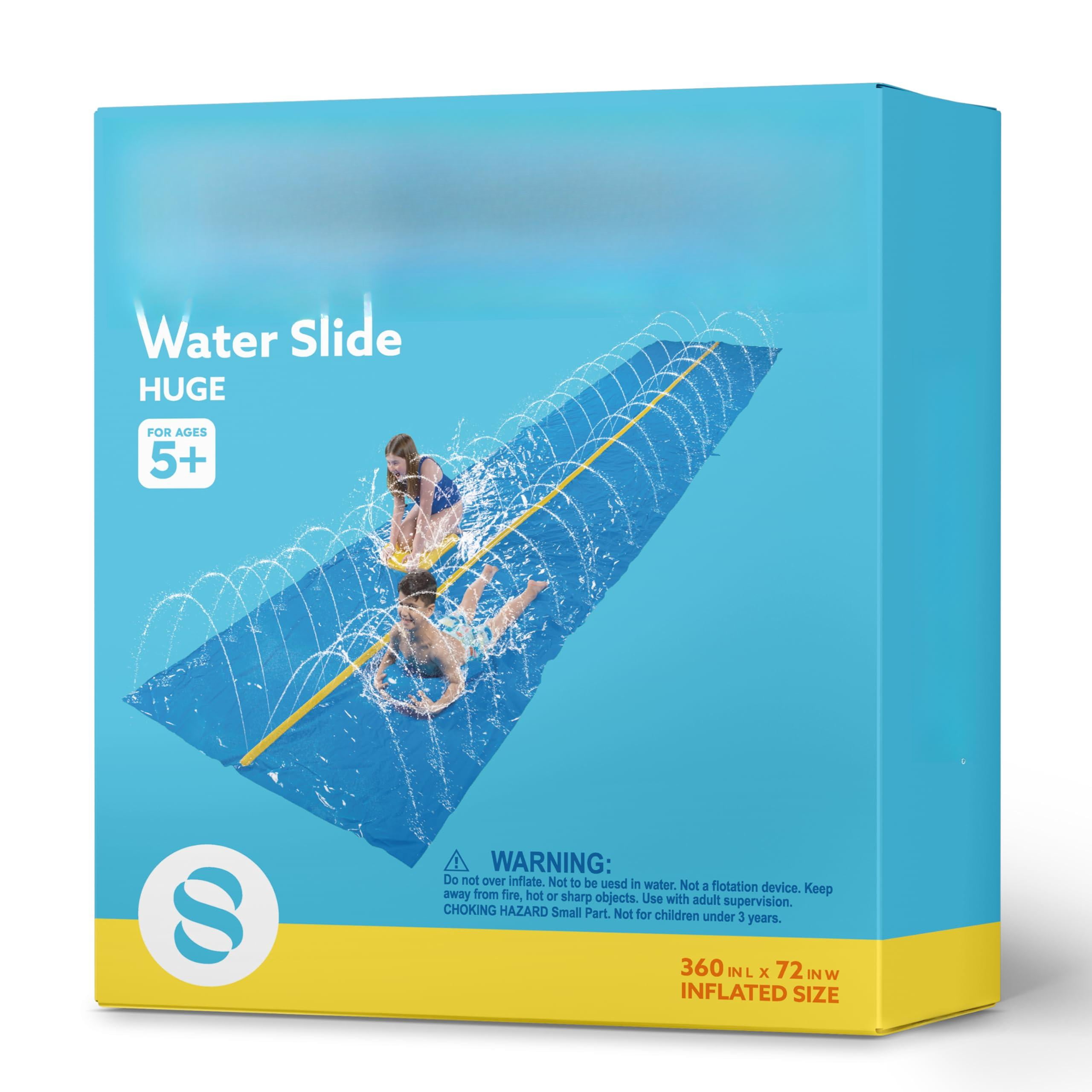 30ft x 6ft Lawn Water Slide with Built-in Sprinkler and Inflatable Boards