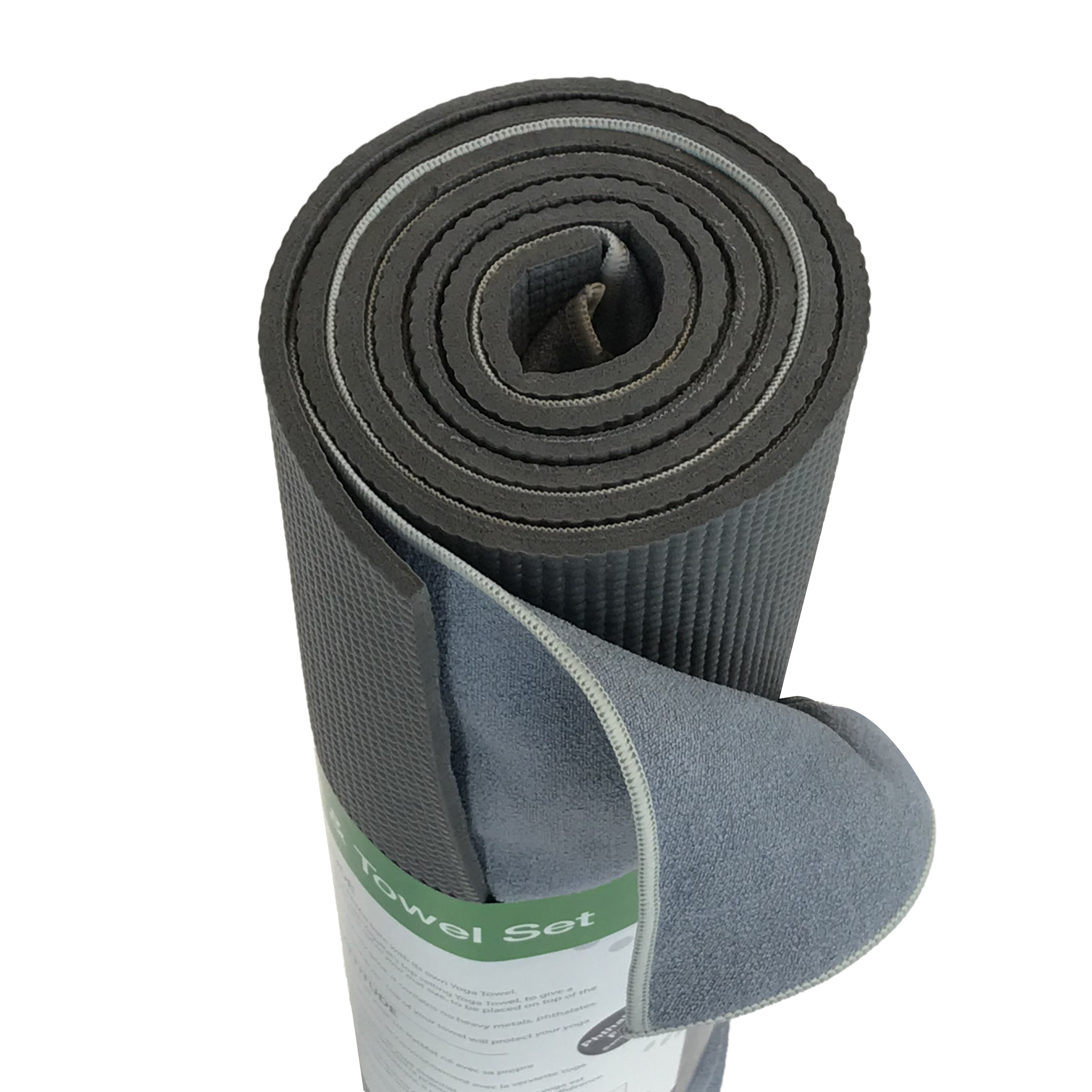 YogaRat RatMat Yoga Mat & Yoga Towel Set, Charcoal Mat and