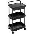 thumbnail image 4 of VEVOR 3-Tier Rolling Cart with Drawer - Lockable Wheels, Multipurpose Storage Organizer for Office, Kitchen, Living Room - Black, 4 of 12