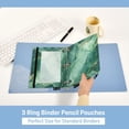thumbnail image 5 of Green Gold Marble 2 Pack Pencil Pouch for 3 Ring Binder Smooth Zipper Folders with Pockets Clear Window Pencil Case, 5 of 6