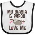 thumbnail image 3 of Inktastic Yia Yia and Papou Love Me Sloth Boys or Girls Baby Bib, 3 of 4