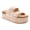 Beige, variant on YOKI CAMILA-02 Women's Slip On Double Buckle Platform Sandal Studded