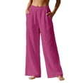 thumbnail image 1 of HXWCHs Pantalon pour Femmes aux Courbes Coupe Ample Pantalon Décontracté pour Femmes Quotidien Confortable Pantalon Mode TTG Rouge, 1 of 7