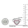 thumbnail image 5 of 0.65 Carat (ctw) 10K White Gold Round Cut White & Champagne Diamond & Pink Sapphire Ladies Heart Shaped Bridal Engagemen, 5 of 6