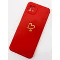 thumbnail image 4 of for Galaxy A22 Case 5G(6.6" 2021),Cute Bling Plated Gold Love Heart with Anti-Fall Camera Lens Cover Protection Soft Anti-Fingerprint Anti-Dust Phone Case for Samsung Galaxy A22 5G - Red, 4 of 7