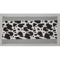 Black & White Cow Spots Terrycloth Bathmat (Gray)