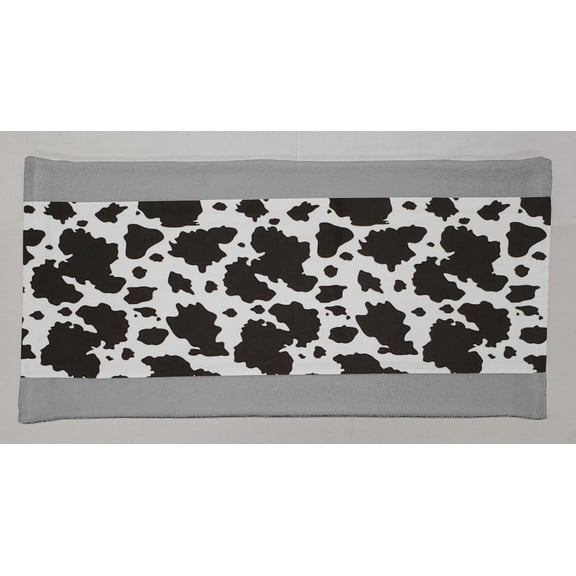 Black & White Cow Spots Terrycloth Bathmat (Gray)