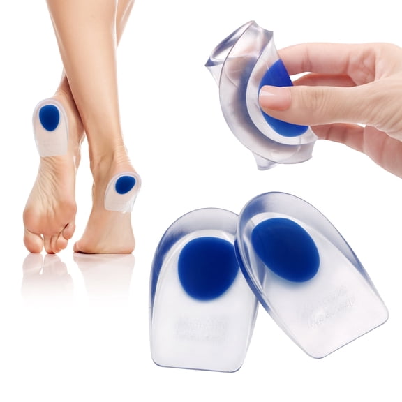 Pinkiou Heel Cups for Heel Pain Plantar Fasciitis Shoe Inserts - Gel Heel Inserts Heel Cups for Plantar Fasciitis Heel Orthopedic Cushion Foot Pain Relief Protectors