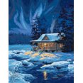 thumbnail image 1 of Peinture par Numéro Kit 16" X 20" Cabine Éclairée par la Lune 91223, 1 of 2