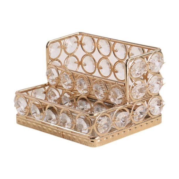 Portatarjetas de presentación de sobremesa, elegante y práctico para conferencias en la oficina. Oro