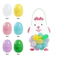 thumbnail image 2 of 30 Easter Eggs in Easter Plastic Fillable Containers,Clear Bunny Shaped Treat Containers with Handle, Eggs for Easter Hunt Party, 2 of 6