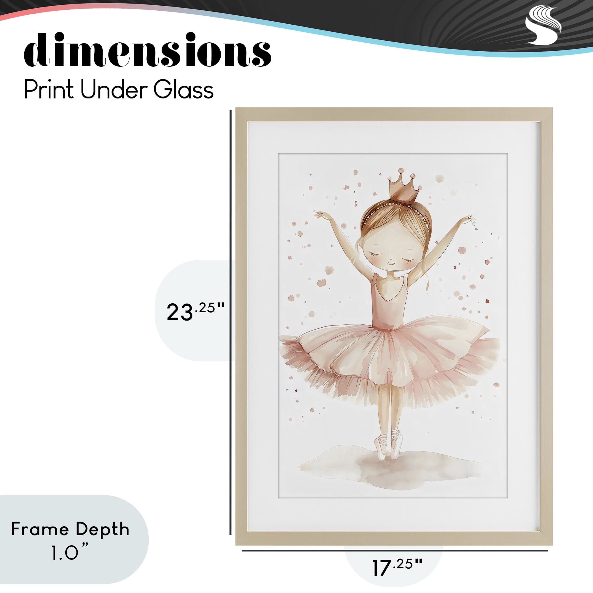 Stupell Industries Sweet Pink Tutu Birch Framed Print Under Glass, design by Creative Studio