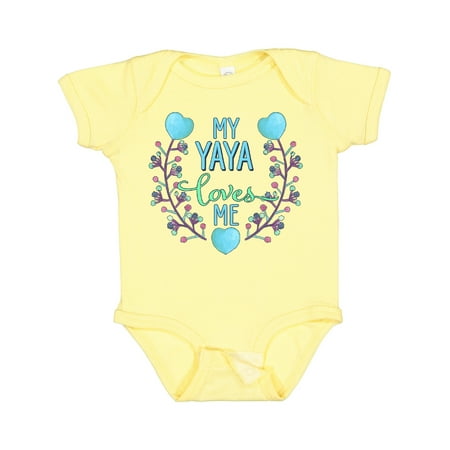 

Inktastic My Yaya Loves Me with Hearts and Flowers Gift Baby Boy or Baby Girl Bodysuit