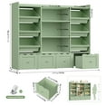 thumbnail image 5 of Hiphuta 55" Wide Toy Storage Organizer with 4 Removable Drawers, 4-Tier Kid Bookcase with 6 Bins, Toy Organizer with Bookcase for Kid Bedroom Playroom, Green, 5 of 8