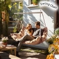 thumbnail image 3 of HLONK Cushion for Swing Chair  Garden Bench Cushion Waterproof Replacement Swing Cushion  Navy Blue 150cm*100cm, 3 of 9