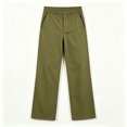 thumbnail image 6 of cfhntfmh Casual Pants for Boys Loose Fit Solid Color Elastic Waisted Straight Leg Pants with Pockets (Army Green,11-12 Years), 6 of 7