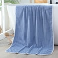 thumbnail image 2 of Dvumao Towels for Bathroom, Thickened Super Absorbent Solid Color Fleece Bath Towel Large Striped Fleece Bath Towel Precision Lock Side With Hanging Ears Size 55.1x27.5 Inches, Gift for Friend, 2 of 6
