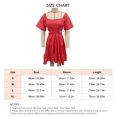 thumbnail image 3 of Vestido de mujer con mangas cortas acampanadas, dobladillo con volantes, cintura cruzada, espalda calada, vestido de verano fruncido, 3 of 3