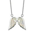 thumbnail image 2 of Sterling Silver Rhodium-plated Created Opal Wing with 1.5in Extender Pendant Necklace, 2 of 4