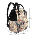thumbnail image 2 of Balery Floral With Birds And Fantasy Flowers Mummy Backpack - Waterproof Twill Canvas, Large Capacity Diaper Bag with Multiple Pockets and Adjustable Straps, 2 of 6