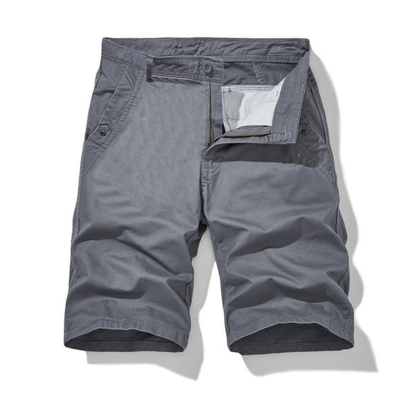 Lenago Solid Cargo Shorts for Men Functional Pockets Elastic Waist Mens Cargo Short Pants Comfortable Summer Shorts Golf Workout Office Wear Simple Basic Essentials