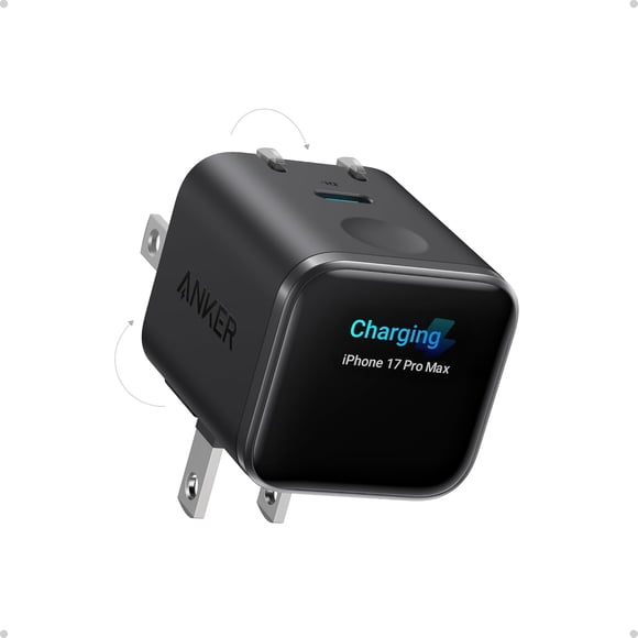 Chargeur Mural Compact USB-C 45 W avec Affichage Numérique Intelligent, Prise Pliable à 180°, Contrôle de la Température ActivShield et Technologie de Recharge Rapide pour iPhone, Android, Tablettes et Ordinateurs Portables