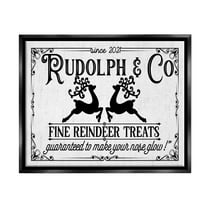 Stupell Industries Rudolph & Co Vintage Sign Graphic Art Jet Black Floating Framed Canvas Print Wall Art, Design by Lettered and Lined