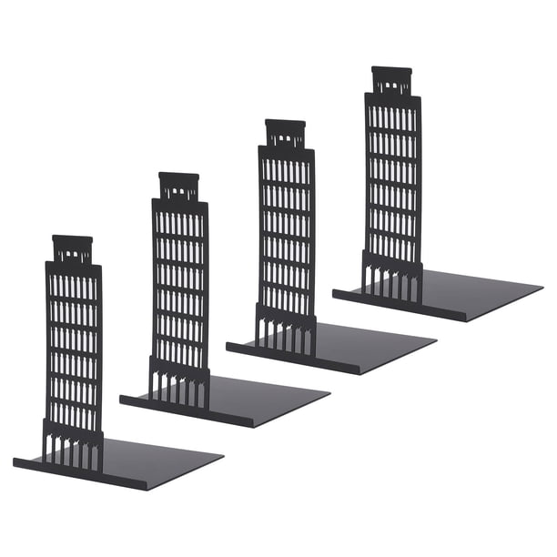 Sujetalibros de metal Sujetalibros de 4 piezas Sujetalibros pesados arquitectónicos negros Sujetalibros negros Materiales ecológicos Jadeshay A