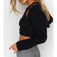 thumbnail image 4 of ORUYROP Boléro Pull pour Femmes Tenue d'Automne Cardigan Court en Tricot Manches Longues Y2K Ouvert devant pour Sortir, 4 of 6