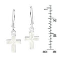 thumbnail image 3 of Mini Cross Inlaid White Mother of Pearl Sterling Silver Dangle Earrings, 3 of 8