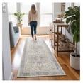 thumbnail image 2 of Runner Rug 2x10 Boho Tribal Machine Washable Rug, Vintage Distressed Print Thin Chenille Bedroom Kitchen Hallway Accent Rug, Low Pile Lightweight Non Slip with Gripper, 2 of 7