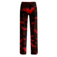 thumbnail image 7 of Halloween Pajamas for Women Drawstring Stretch Lounge Pants Soft Comfy Sleep Bottoms Cute Loose Palazzo Pj Pants Red S, 7 of 7
