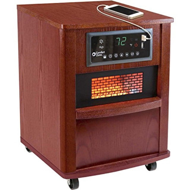Comfort Zone 20 Quartz Infrared Wood Cabinet Heater Cherry