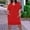 Red, variant on Abtuhar Dresses for Women,Women's Fashion Large Solid Short Sleeved V-neck Pocket Dress