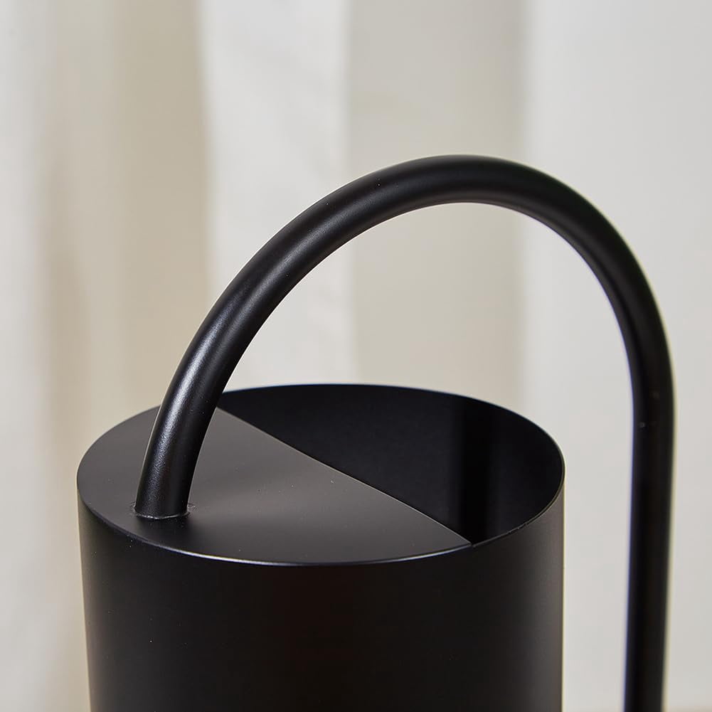 Watering Can, 50 oz/1.5L Stainless Steel Watering Can Pot with Long Spout, Garden Watering Cans with Comfortable Handle for Indoor House Plants Bonsai Flower Decorative - BLACK