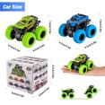 thumbnail image 2 of Shayson Monster Trucks Car Toys - Monster Toys Truck 2 Pack Stunt Cars Set - Friction Powered Toddler Car Toy for Boy 3 5+, Green+Blue, 2 of 7