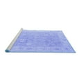 thumbnail image 2 of Ahgly Company Machine Washable Indoor Round Abstract Blue Modern Area Rugs, 5' Round, 2 of 4