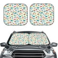 thumbnail image 2 of Wukai Cute Transport Print Windshield Sun Shade, Car Front Window Shades Sunshade Cover Sun Visor Shield Block Automotive Interior Protector Blocks UV Rays-Large, 2 of 6