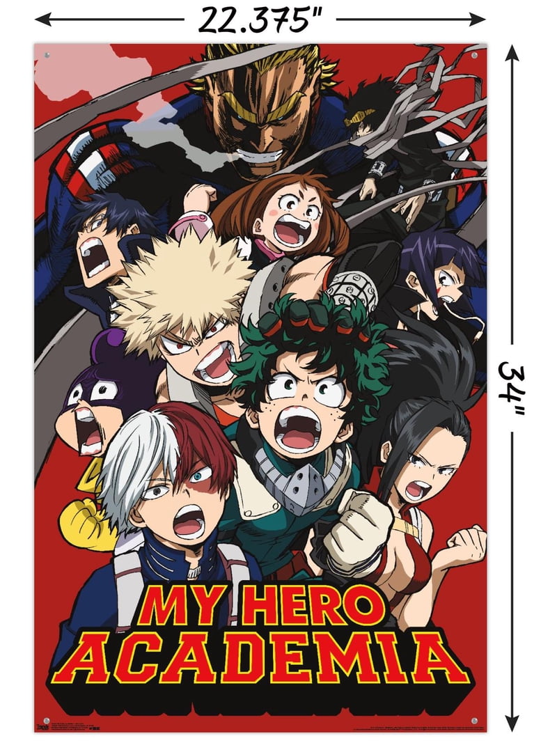 MY HERO ACADEMIA A2ポスター 2枚セット My Hero Academia - Key Art 2 Wall Poster with Push Pins, 22.375