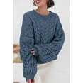 thumbnail image 3 of PRETTYGARDEN Womens Sweaters Fall Cable Knit Long Sleeve Crewneck Oversized Sweater Chunky Pullover Loose Outfits, 3 of 7