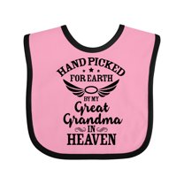 Inktastic Handpicked for Earth by My Great Grandma in Heaven Boys or Girls Baby Bib